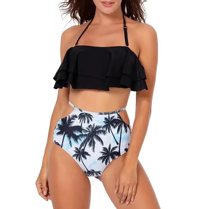 2023 femmes froncé taille haute Bikini grande