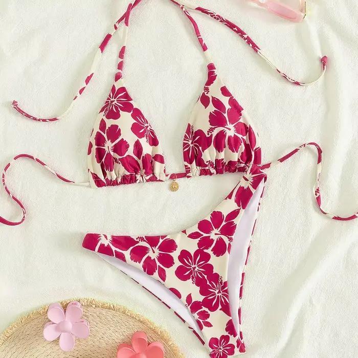 Micro Bikini 2026 Push Up Maillots de Bain Femme Sexy Maillots de Bain Brésiliens Ensemble de Bikini Biquini Imprimé Maillot de Bain Été Marron Vêtements de Plage