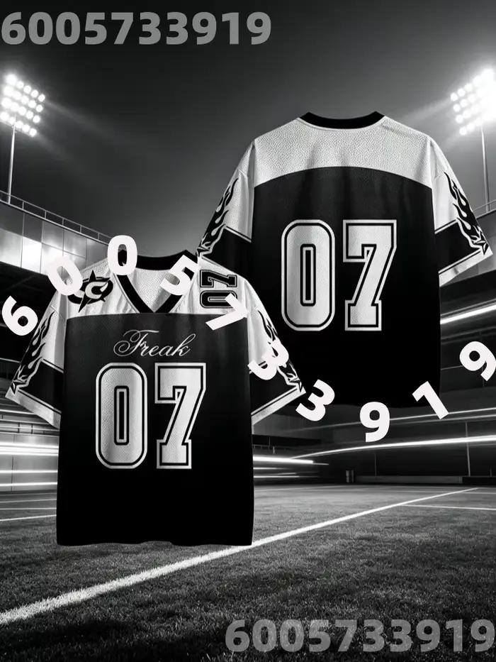Nouveau T-shirt de sport à manches courtes New Jersey 2026, col en V, maillot de sport imprimé 3D à séchage rapide, pour toute la famille et les enfants