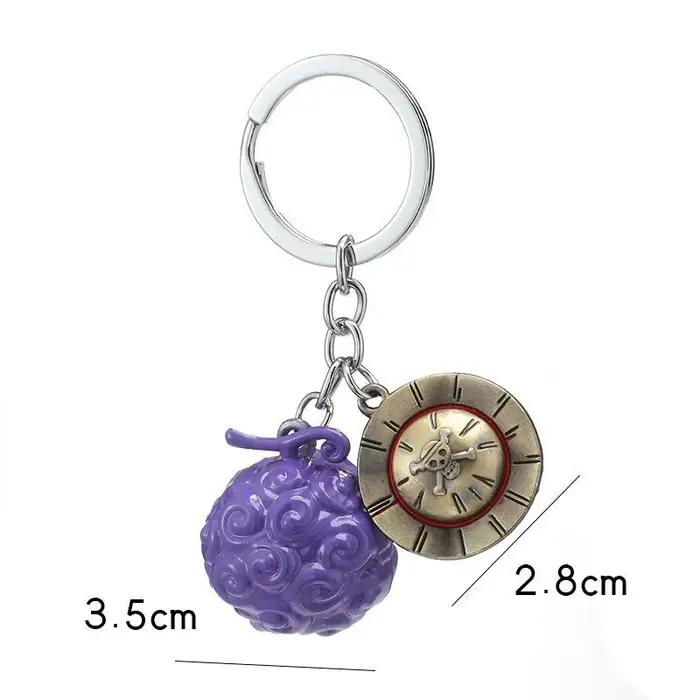 Porte-clés One Piece Trafalgar Law Fruit du Diable, mignon style dessin animé, pendentif 2D personnalisé pour couple, accessoire d'animation, vente en gros