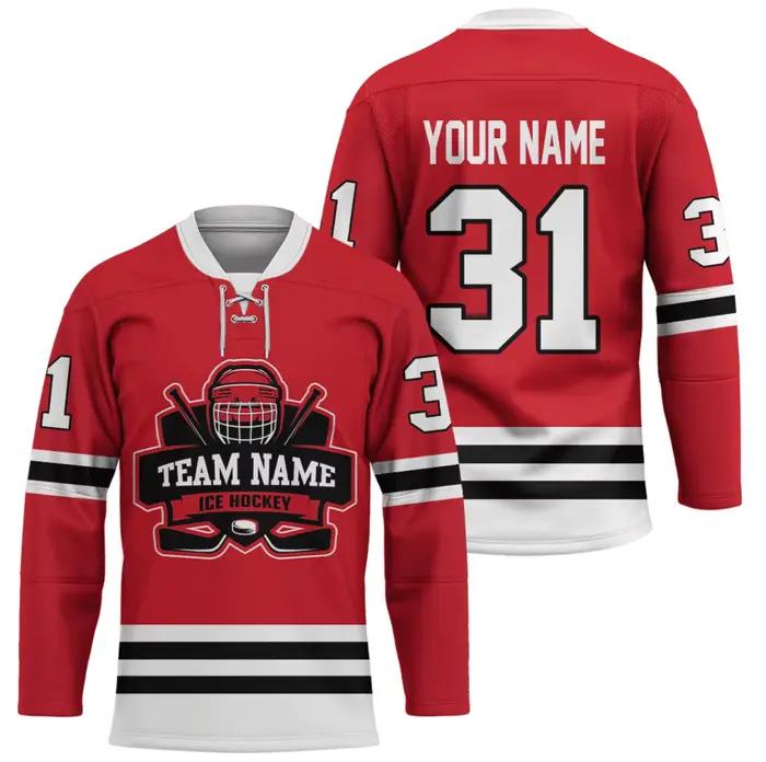 Nom personnalisé rouge maison Breakaway 3D imprimé mode hommes maillot de Hockey été unisexe Personali Sport équipe maillot chemise YU01