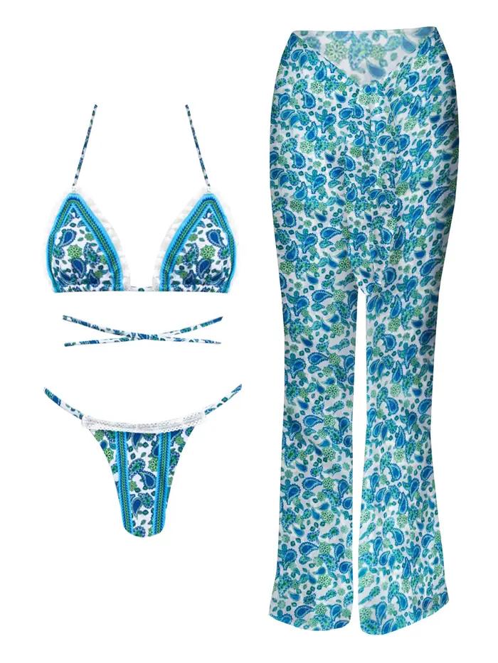 2025 Ensemble bikini noir élégant avec fond transparent