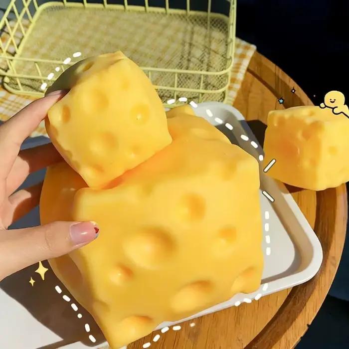 Cube de fromage surdimensionné de 11 cm pour le pressage et le soulagement du stress, fromage géant