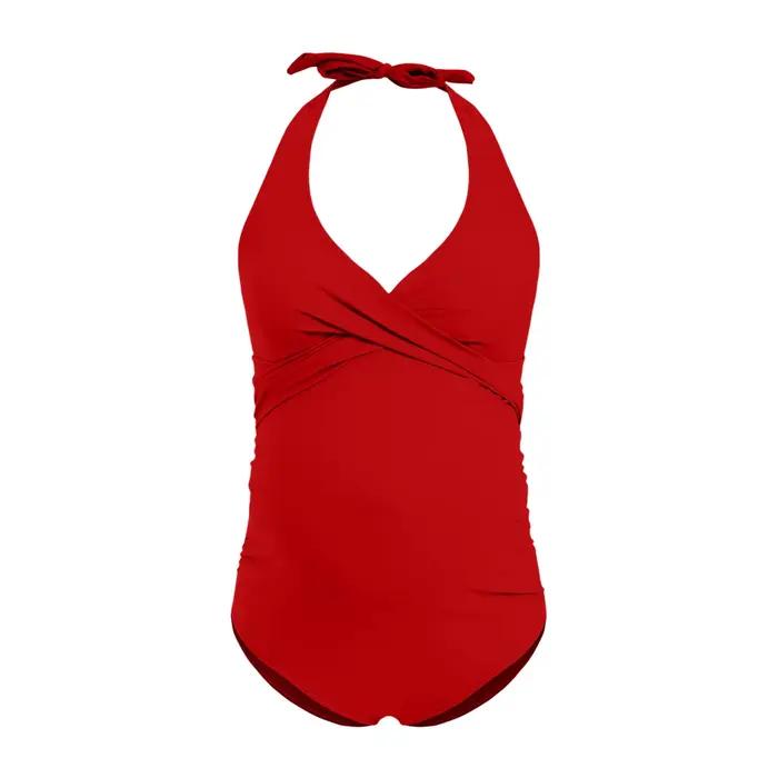 Été une pièce maillot de bain pour les femmes enceintes sexy licou cou moulante maternité Bikini ensemble solide