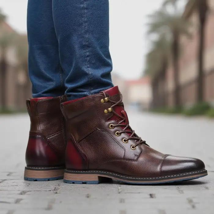 Taille 7-13 bottes hommes marque 2024 mode bottes confortables en cuir # AL603C4