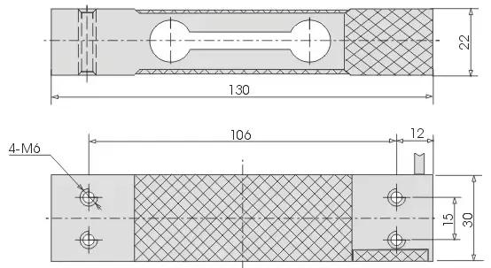 Capteur de pression pour balance électronique, 3kg, 5kg,6kg, 10kg, 20kg, 40kg, 50kg,60kg, 100kg taille 120kg, 130x30x22mm