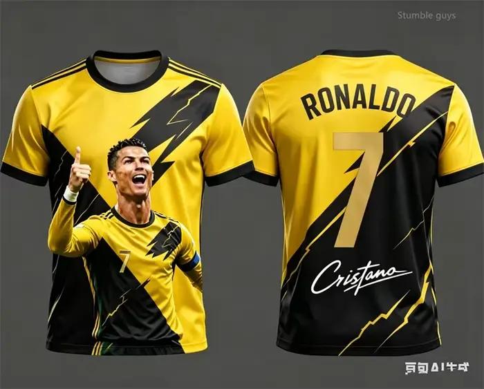Maillot de football Ronaldo 7 pour hommes, t-shirt à manches courtes, vêtements de sport tendance, vêtements d'entraînement surdimensionnés, vêtements pour enfants