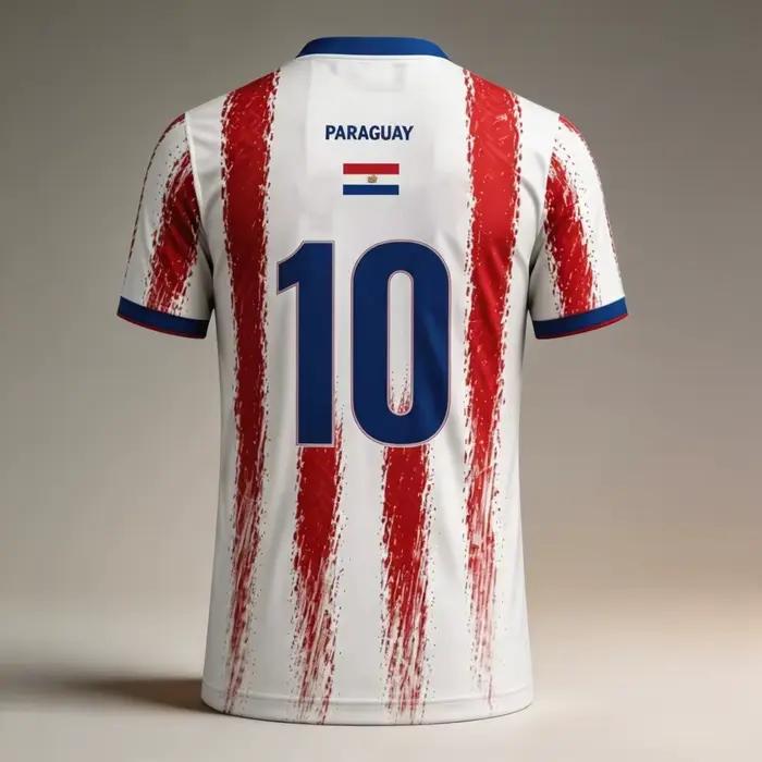 Nouveau maillot de football du Paraguay été 2026 pour homme, vintage, rayé rouge et blanc, col ras du cou, t-shirt de football pour fans, uniforme d'entraînement sportif