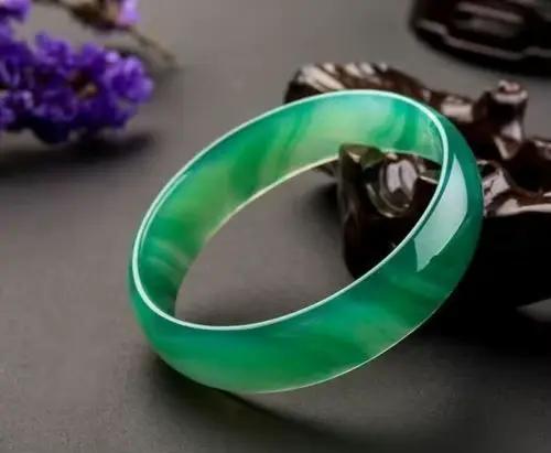 Bracelet de diversité vert naturel pour femme, bracelets sculptés à la main, bijoux pour dames, bracelet à breloques, accessoires de mode, 67-68mm