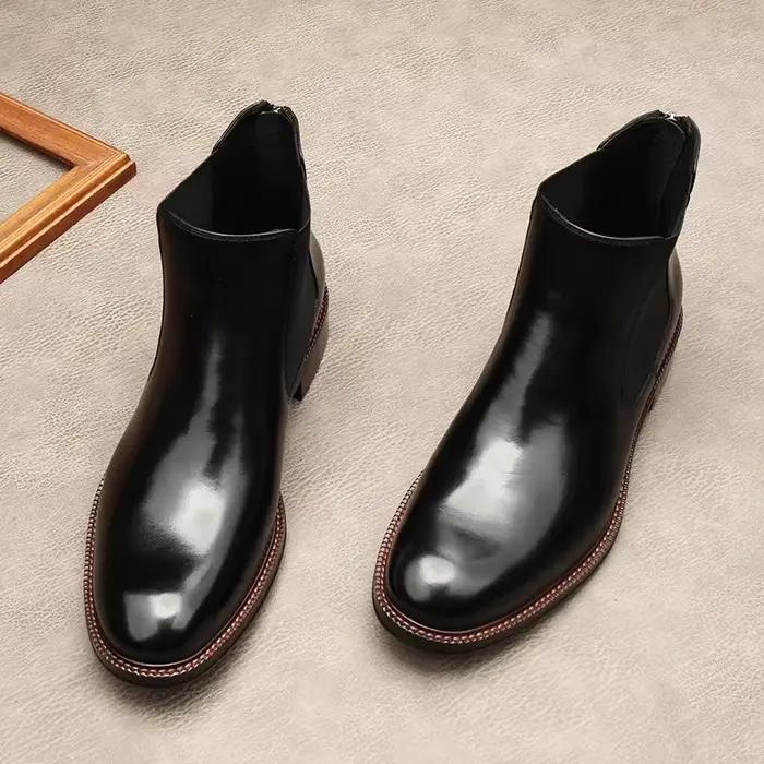 Bottines, bottes pour hommes, style anglais, cuir, grandes