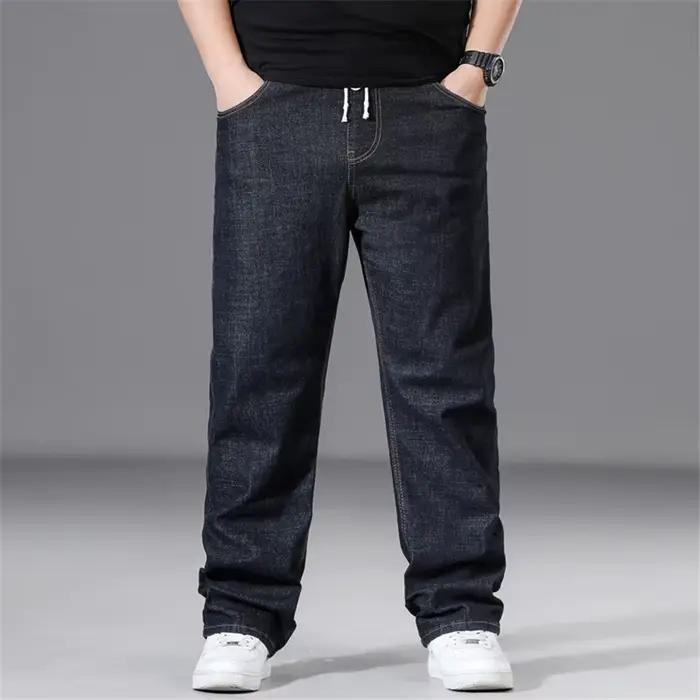 Jean pour Homme en Denim de Couleur Unie, Pantalon Droit, Baggy, Décontracté, à la Mode, Taille artificiel astique, 8XL