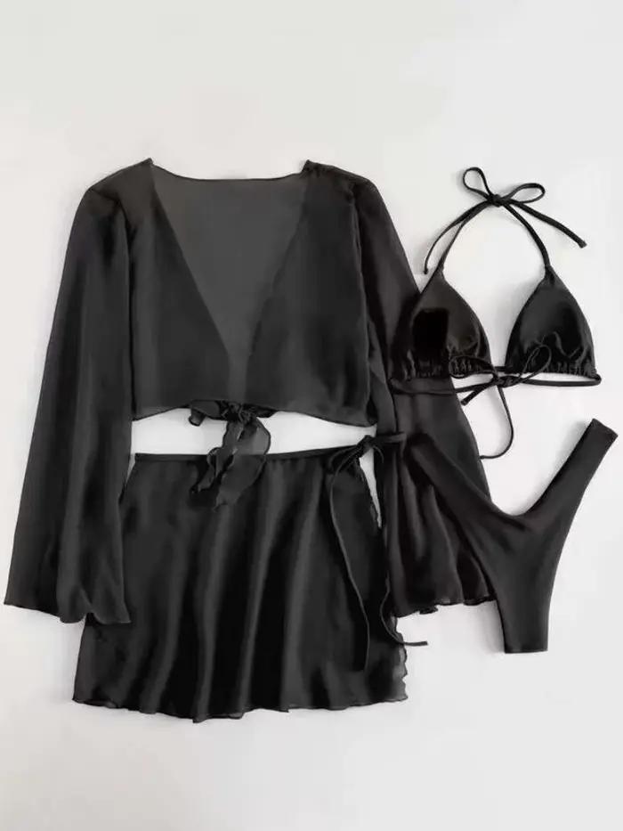 Ensemble de 4 bikinis string 2026 pour femmes avec haut et robe