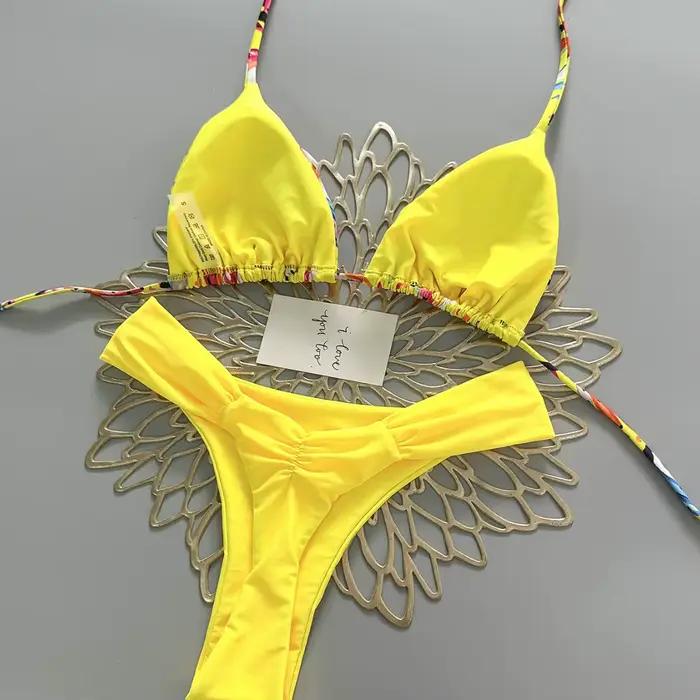 Maillot de bain imprimé style Spice Girl pour femmes, ensemble de bikinis, style de plage, couleurs vibrantes, confort élastique, durabilité exceptionnelle, idéal pour les vacances et les activités de plage