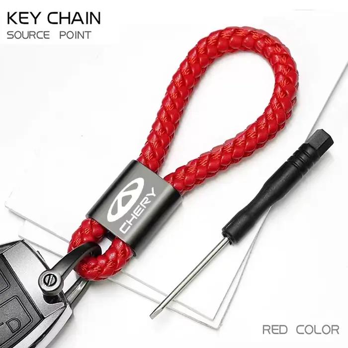Accessoires de voiture, porte-clés en corde tressée avec LOGO personnalisé, porte-clés en métal pour Chery Tiggo 2 3 4 5 6 7 8 3X 5X Pro, accessoires automobiles