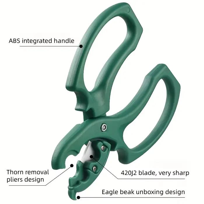 Ciseaux de jardin multifonctionnels 2 en 1 pour enlever les épines de roses, pour la coupe des tiges de fleurs, l'arrangement floral, utilisation domestique
