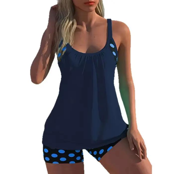 Ensemble tankini conservateur à pois