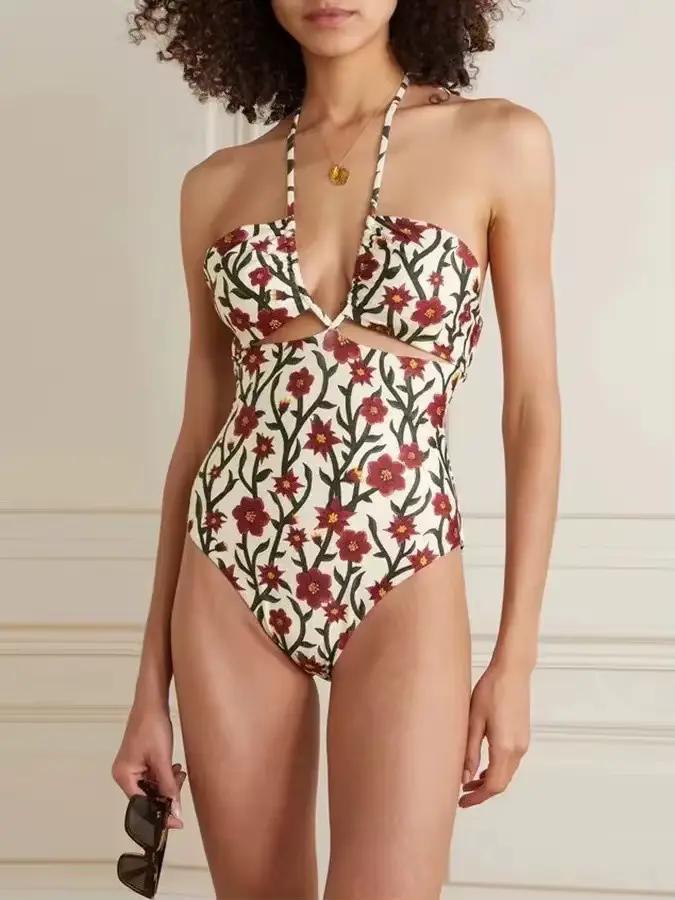 2025 nouveau 2 pièces femmes Bikini ensemble Push Up imprimé fleuri à volants Bikinis à bretelles maillot de bain