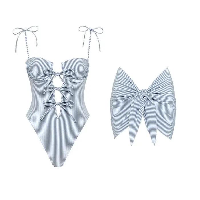 Maillot de bain une pièce licou avec couverture pour femmes
