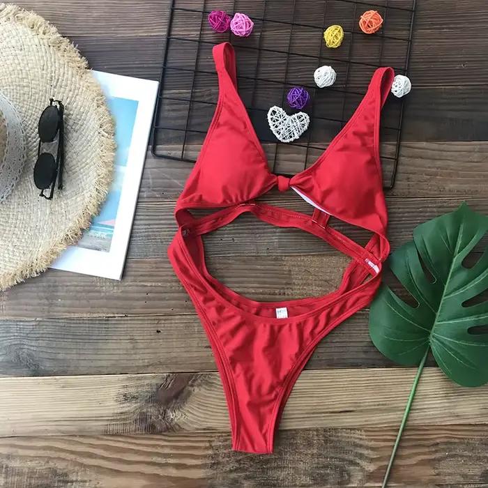 Sexy découpé une pièce maillot de bain femmes maillots