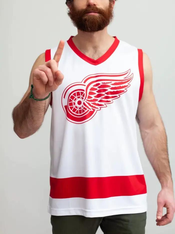 Maillot de hockey sans manches Detroit Red Wings Wing Wheel pour homme, débardeur de sport d'été pour fans de hockey sur glace, assorti pour la famille