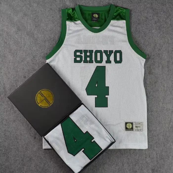 SHOYO 4 Fujima – uniforme de l'équipe scolaire de basket-ball pour hommes, vêtements de sport, gilet, Costumes de Cosplay, blanc, vert, noir