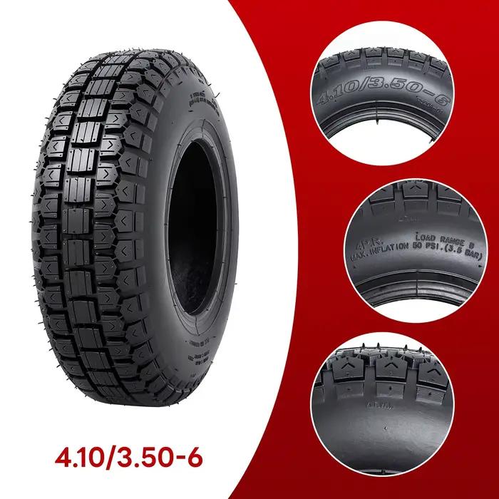 4.10/3.50-6 4.10-6 410-6 pneu et chambre à air pour voitures d'entrepôt roue de Scooter camion à main tondeuse à gazon Dollies pièces de brouette