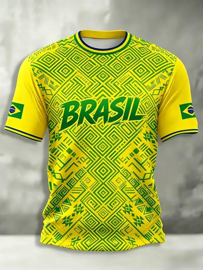 Nouveau Maillot de Foot Brésil 2026 T-shirt Équipe Nationale Brésilienne Col Rond Oversize Décontracté Streetwear Vêtements Homme