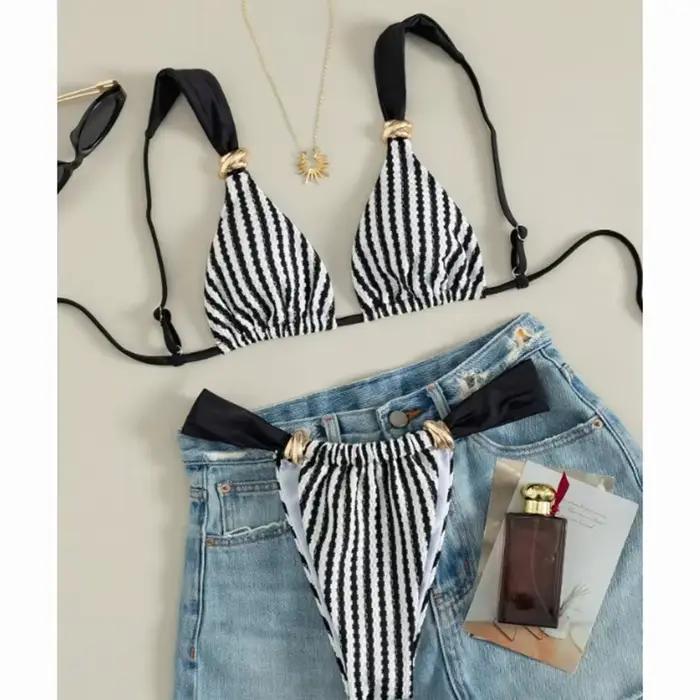 Maillot de bain rayé femme