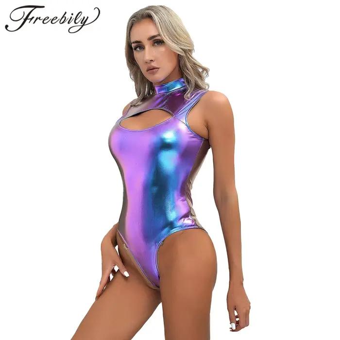 Maillot de bain une pièce métallique pour femmes