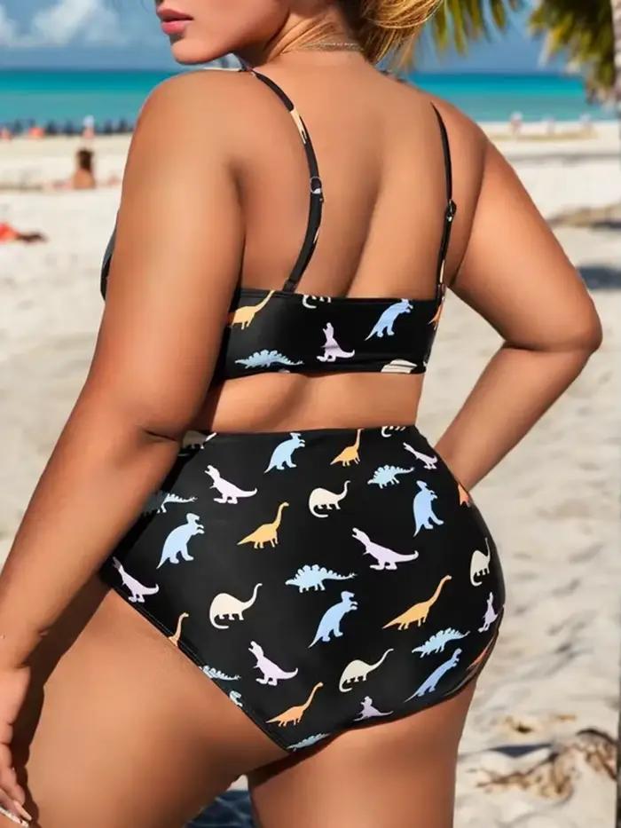 Maillot de bain deux pièces grande taille imprimé
