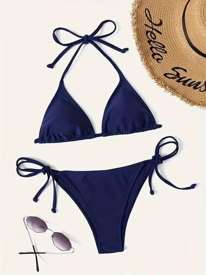 Maillots de bain string Bikini ensemble Sexy nouveau bleu marine