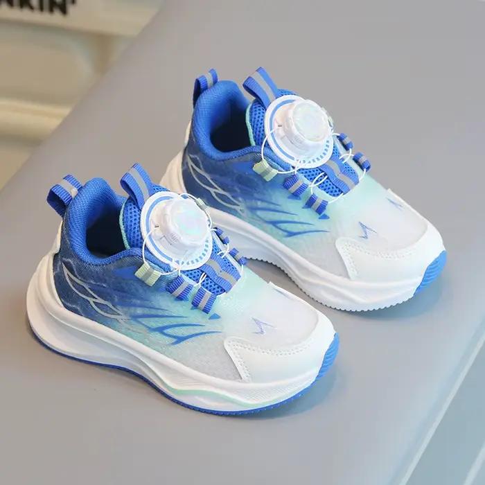 Tenis enfant chaussure baskets décontractées pour garçon enfant chaussure pour fille boutons rotatifs chaussure de course pour fille semelle souple maille chaussure respirante