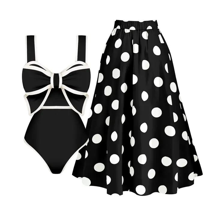 Maillot de bain une pièce avec nœud papillon pour femmes