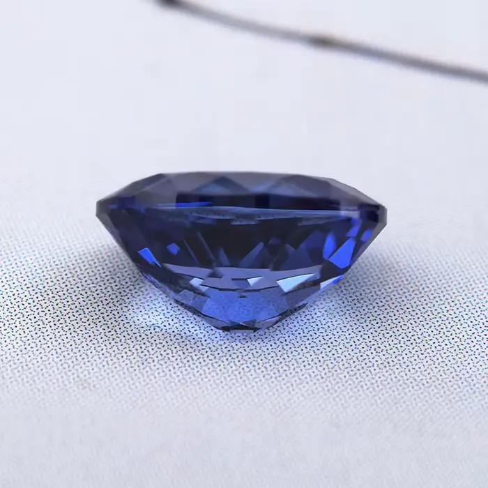 Saphir ovale de laboratoire bleu royal, pierre précieuse non montée pour bijoux, certificat AGL sélectionnable