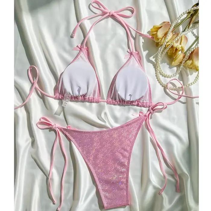 Paillettes Sexy Bikinis 2026 femmes maillots de bain femme maillot