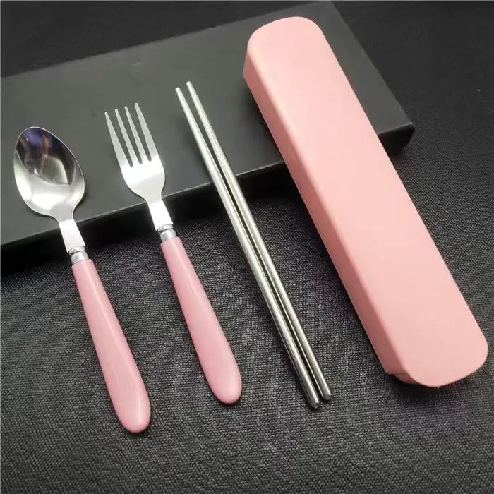 Ensemble de couverts 3 pièces pour enfants, couverts en acier inoxydable pour tout-petits, nourriture de dessin animé, cuillères et fourchettes d'alimentation