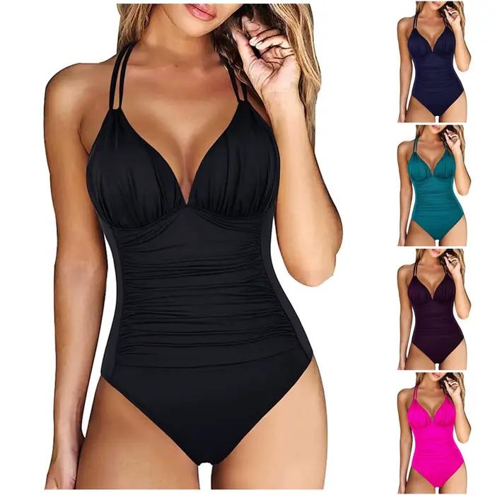Sexy femme une pièce grande taille maillots de bain 4XL Push Up femmes