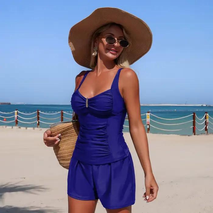 Maillot de bain tankini halter pour femme