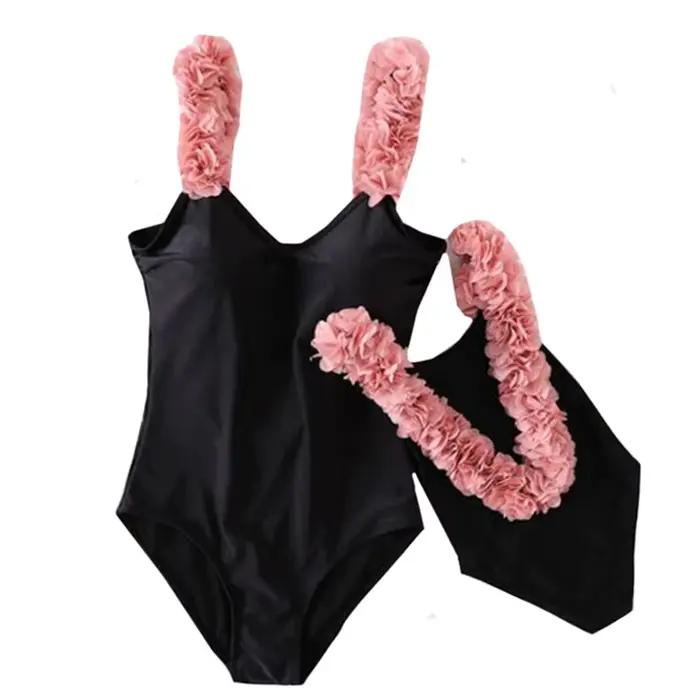 Été mère fille maillots de bain fleur maman moi maillots de bain Bikini famille Look maman et fille bain famille correspondant vêtements