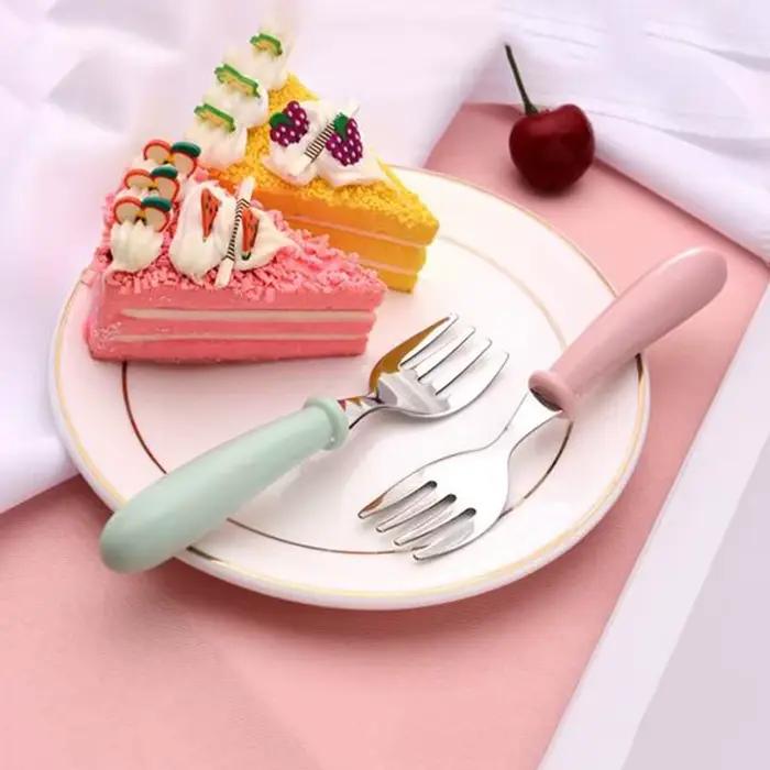 Ensemble d'ustensiles pour enfants, 3 pièces, cuillère fourchette en acier inoxydable 304 pour tout-petits avec étui Portable, couverts de voyage pour enfants, vaisselle cadeau