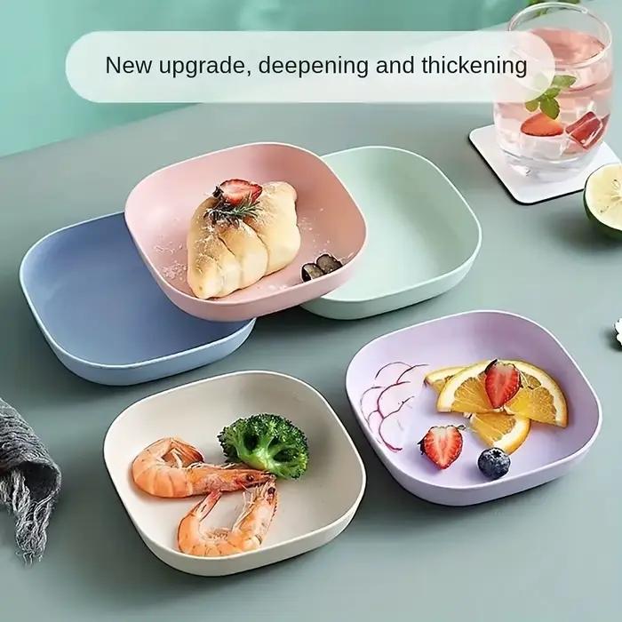 Ensemble d'assiettes à fruits et à desserts réutilisables, plats à collation lavables et multifonctionnels avec Base intégrée pour os et bonbons, polyvalents, 10 pièces