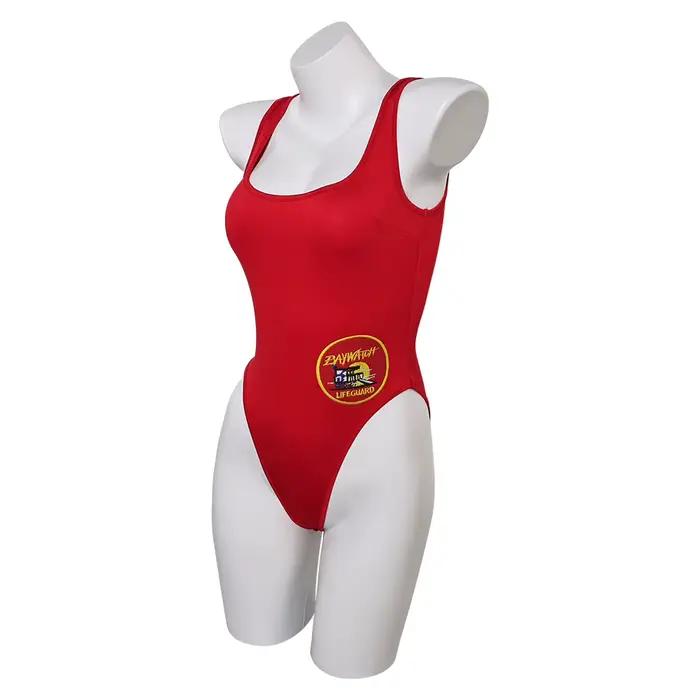 Montre Baywatch C.J. Maillot de bain rouge sexy pour femme, costume de cosplay, maillot de bain femme, vêtements de plage d'été, tenues de carnaval d'Halloween, trempé