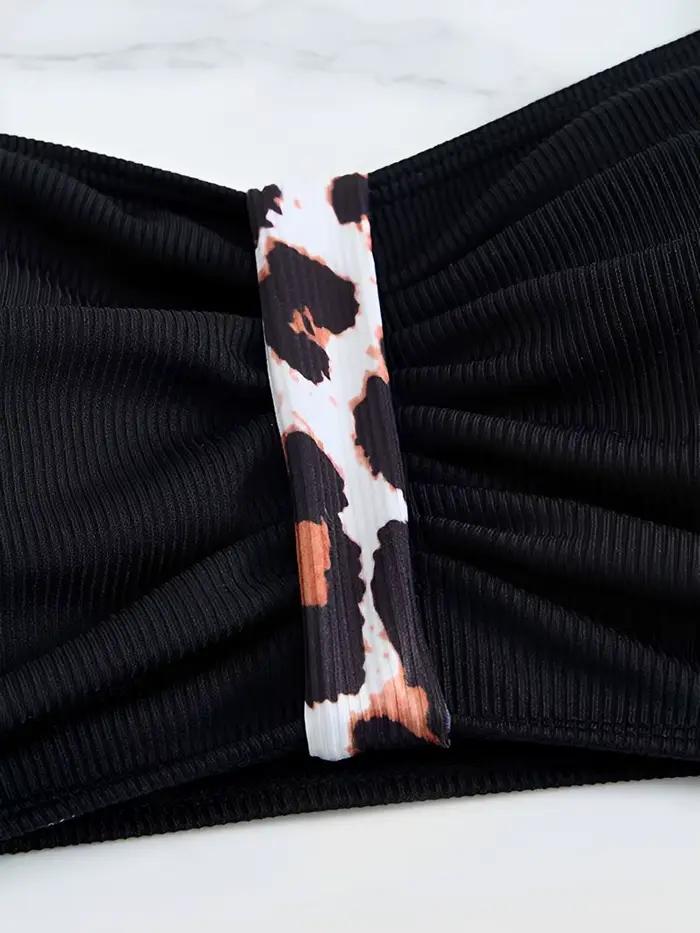 Maillot de bain deux pièces grande taille imprimé léopard 2026 pour femme