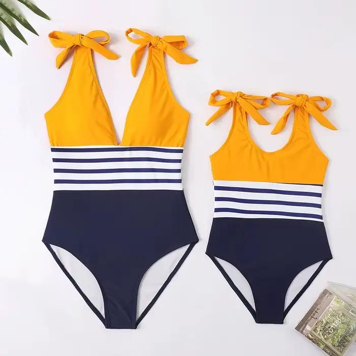 Maillot de bain une pièce pour mère et fille, bikini, vêtements de plage