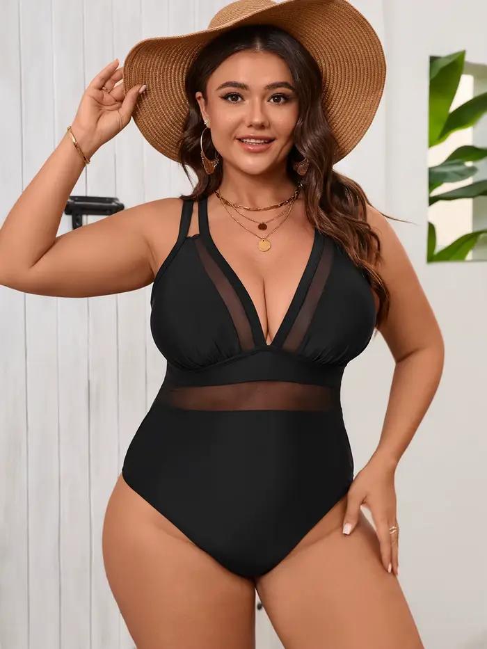 Maillot de bain une pièce noir pour femme
