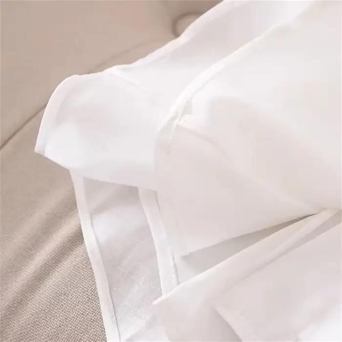 Chemise Blanche à Manches Bouffantes pour Femme, Élégante, à la Mode, lèvent, Style Français, Couleur Unie, Nouvelle Collection Été 2024