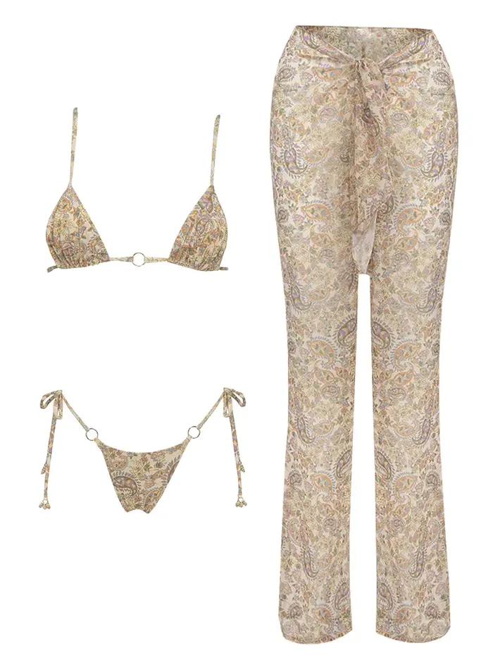 2025 Ensemble bikini noir élégant avec fond transparent