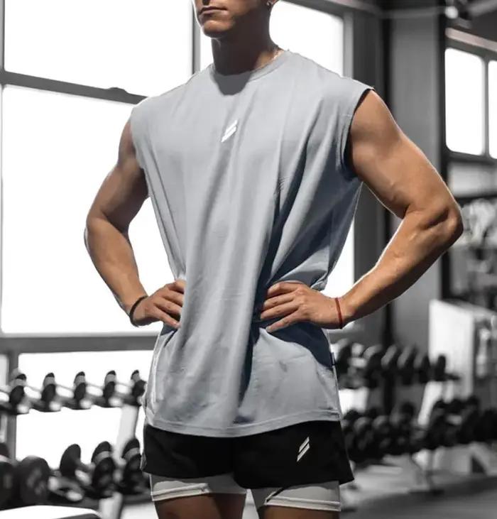 T-shirt sans manches pour hommes, séchage rapide, Fitness, musculation, mode, gilet de basket-ball, maille respirante, débardeur de gymnastique d'été pour hommes