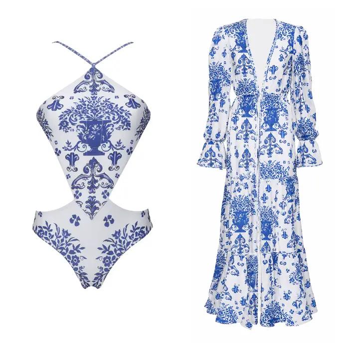 Ensemble bikini imprimé sexy avec pantalon