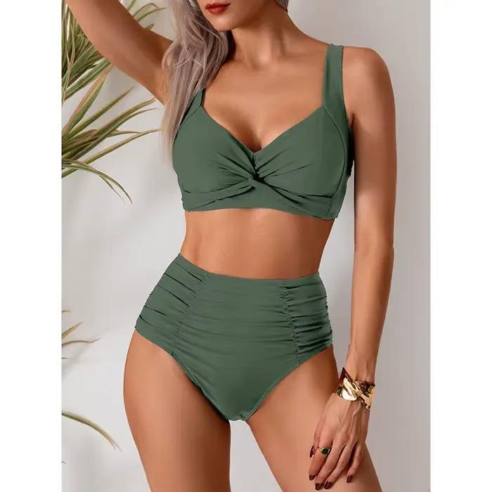 Taille haute Sexy Bikini ensemble Biquini maillots de bain femmes deux pièces maillot